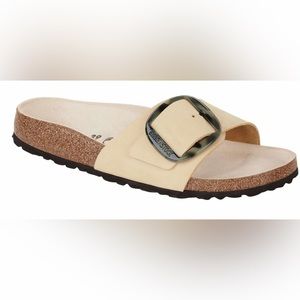 Birkenstock Madrid Big Buckle Almond Leather Tortoise Shell buckle 37